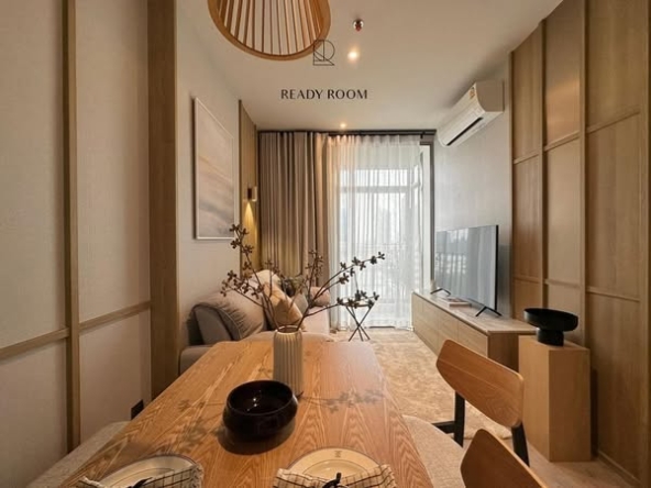 living room and bathroom of Rhythm Ekkamai Estate