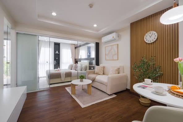 bedroom and living room of Parc Exo Condominium |
