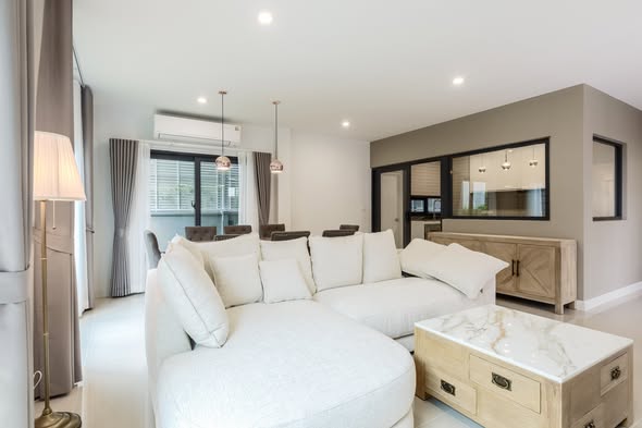 living room and bedroom and room interior of Baan Klang Muang The Edition Bangna-Wongwaen