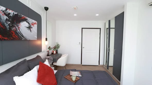 living room and bedroom and room interior of iCondo Sukhumvit 103