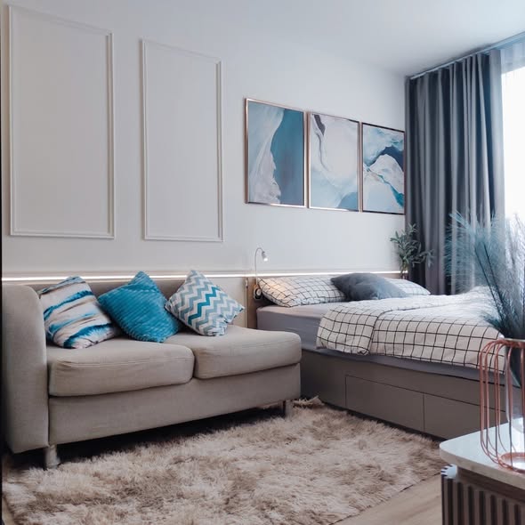 bedroom and living room of Oneder เกษตร