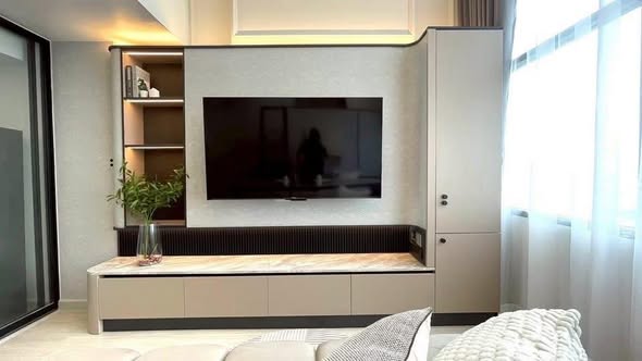 living room and bedroom and room interior of KnightsBridge Prime Sathon