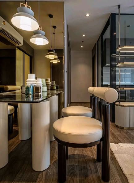 living room and bathroom of Life Ladprao Valley