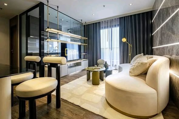 living room and bedroom of Life Ladprao Valley