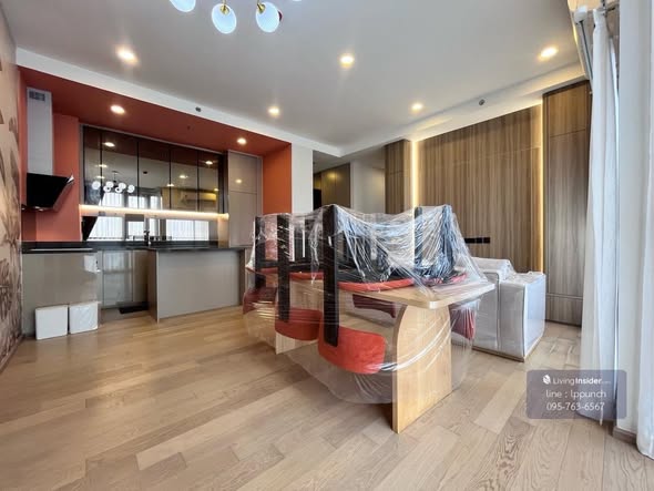 living room and kitchen of Park​ Origin​ Thonglor