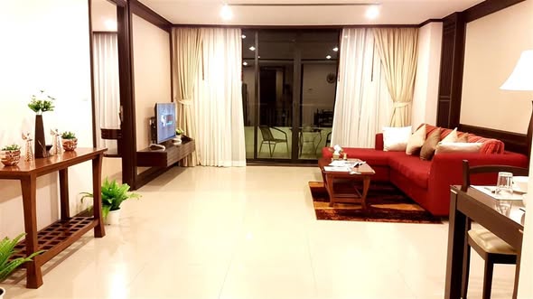 bedroom and living room of Prime Suites Pattaya Klang Condominium