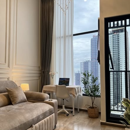 bedroom and living room of SOHO​ BANGKOK​ RATCHADA​