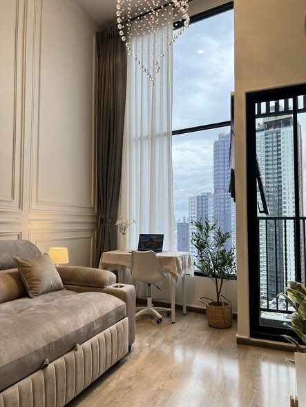 bedroom and living room of SOHO​ BANGKOK​ RATCHADA​