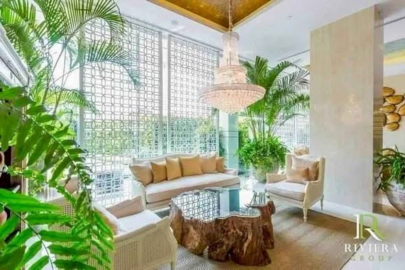 living room of The Riviera Wongamat Beach : เดอะ ริเวียร่า วงศ์อมาตย์ บีช