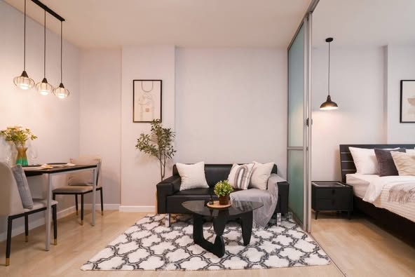 bedroom and living room of D condo ramindra