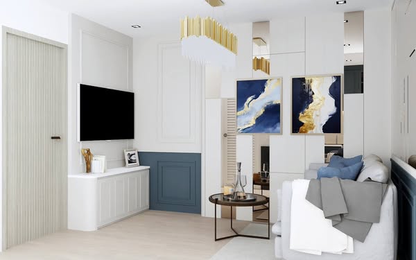 bedroom and living room of Lumpini Condo Town Bodindecha-Ramkhamhaeng