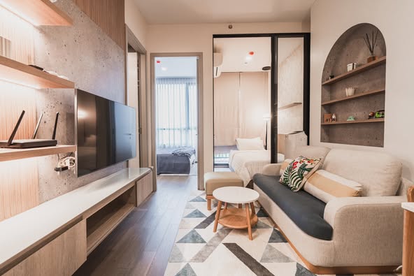 living room of Park​ Origin​ Phaya Thai