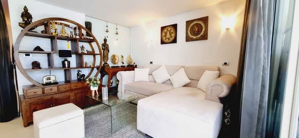 living room and bedroom of Pattaya Heights Residence