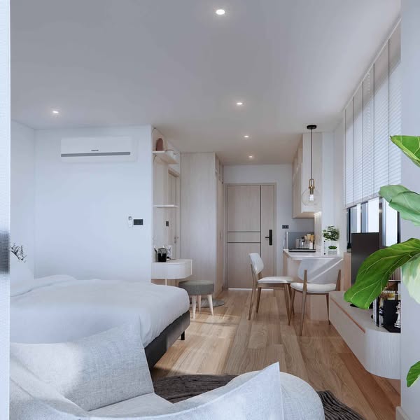 bedroom and living room of The Celina Condo