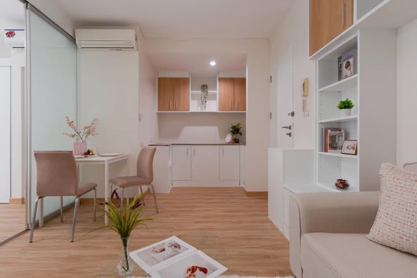 living room and room interior of The Iris Condo (F Building) Rama 9 – Srinagarindra