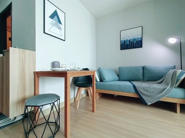 living room and bedroom of Sky Walk Residences