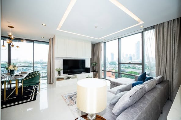 living room and bedroom of The Bangkok Sathorn