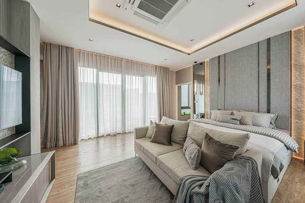 bedroom and living room of SOL Midtown มิดทาวน์ เพชรเกษม สาทร