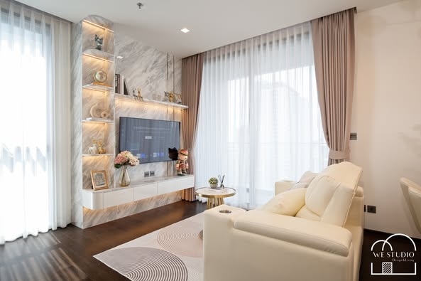 living room and bedroom of THE LINE Ratchathewi