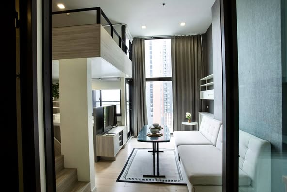 living room and bedroom and room interior of Chewathai Residence Asoke