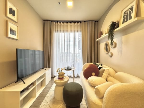 bedroom and living room of NIA by Sansiri