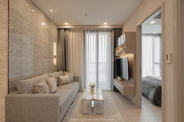 bedroom and living room of One9Five Asoke – Rama 9