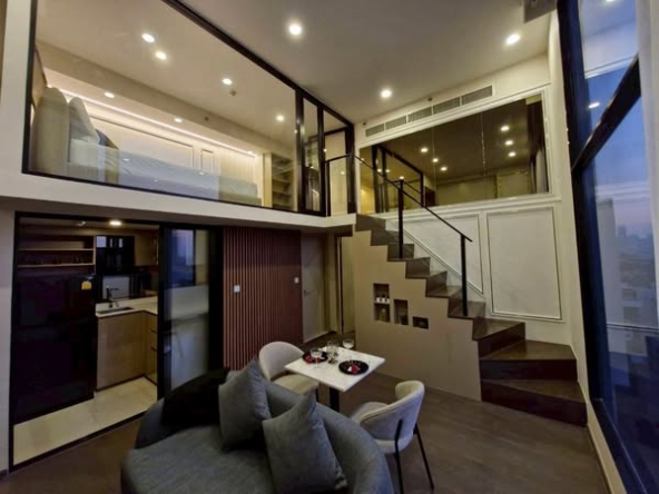 bedroom and living room of Park Origin Ratchathewi
