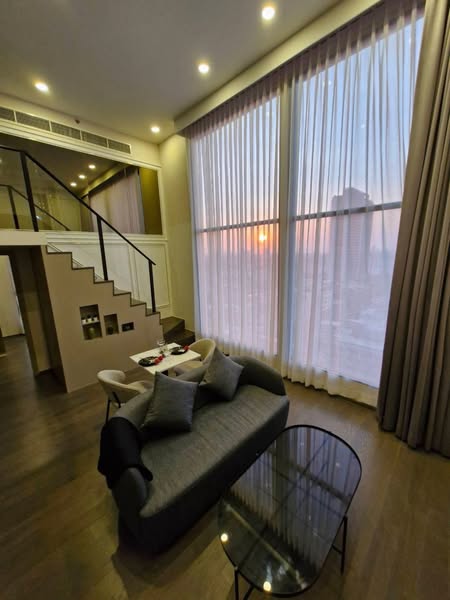 living room and bedroom and room interior of Park Origin Ratchathewi