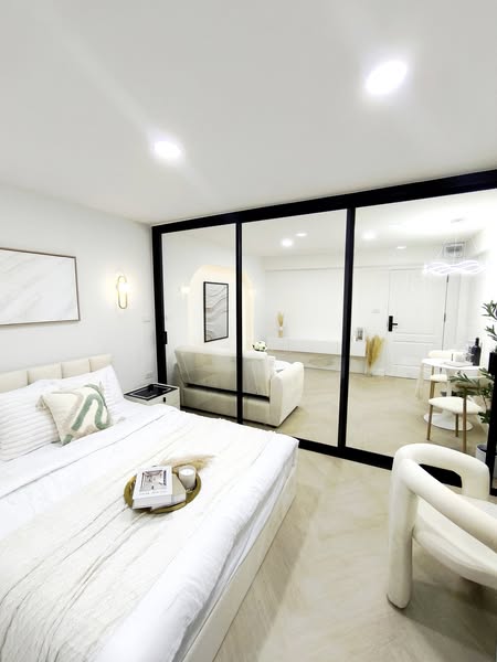 bedroom and room interior of Ratchada Resort Condo