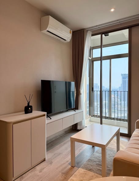 living room and bedroom of Rhythm Ekkamai Estate