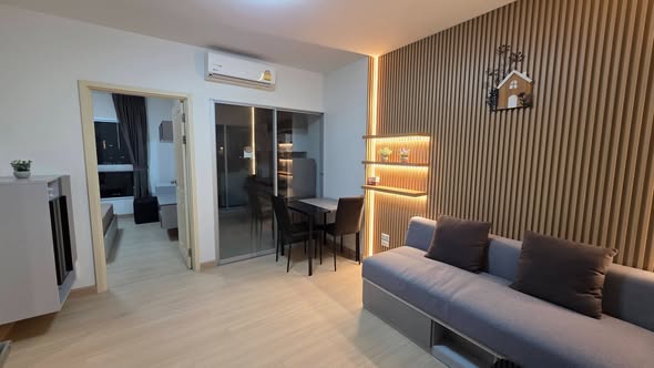 living room and bedroom of Supalai Veranda Rama 9