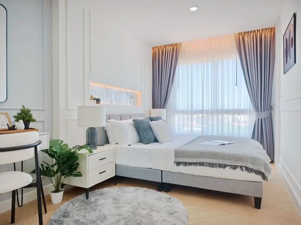 living room and bedroom of The Kith Plus Nawamin เดอะ คิทท์ พลัส นวมินทร์