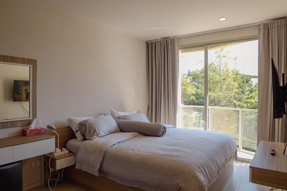 bedroom of Baan Thew Talay Aquamarine : บ้านทิวทะเล อความารีน