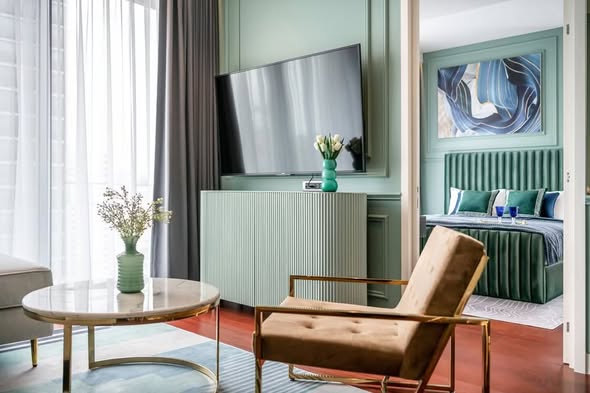 living room and bedroom of KHUN by YOO