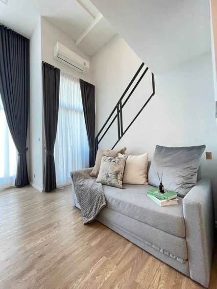 living room and bedroom of Modiz Sukhumvit 50 โมดิซ สุขุมวิท 50