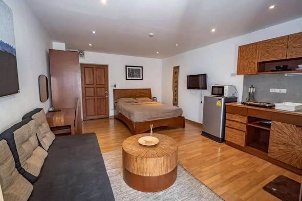 living room and bedroom of Night Bazaar Condotel