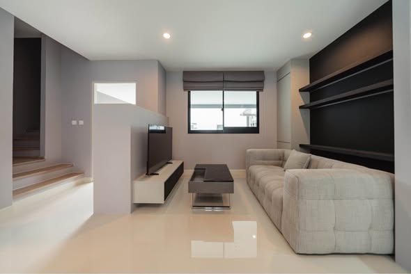 living room of Nirvana DEFINE Krungthep Kreetha | เนอวานา ดีฟายน์ กรุงเทพกรีฑา