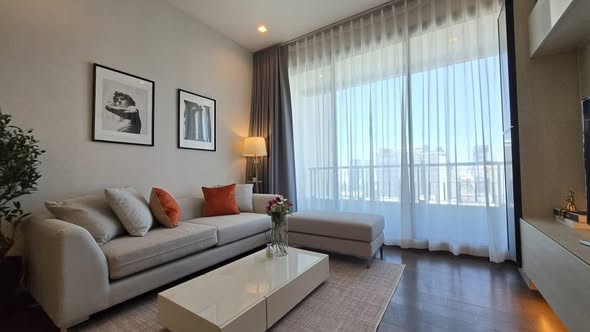 living room and bedroom of Q Asoke