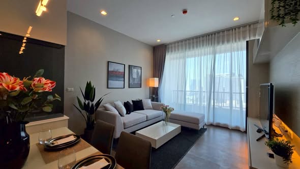 living room and bedroom of Q Asoke