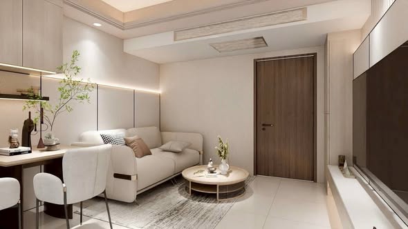 living room and bedroom of Supalai Oriental Sukhumvit 39