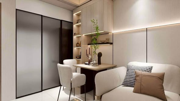 living room and room interior of Supalai Oriental Sukhumvit 39