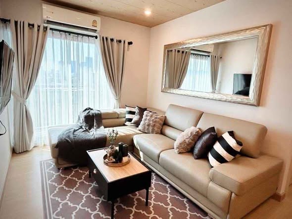 living room and bedroom of Supalai Veranda Rama 9