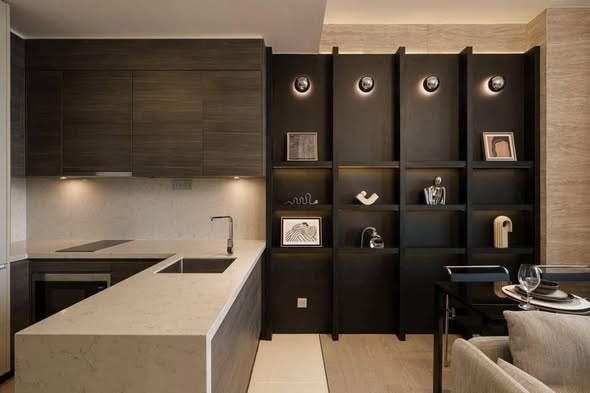 living room and bathroom of THE ESSE ASOKE