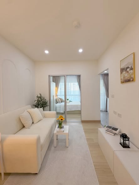 living room and bedroom of The Kith Plus Sukhumvit 113