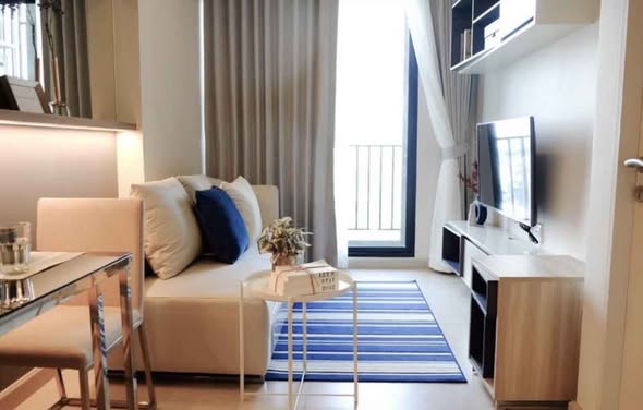 living room and bedroom of The Niche Pride Thong Lo-Phetchaburi