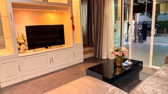 bedroom and living room and kitchen of Baan Klang Muang Chokchai 4