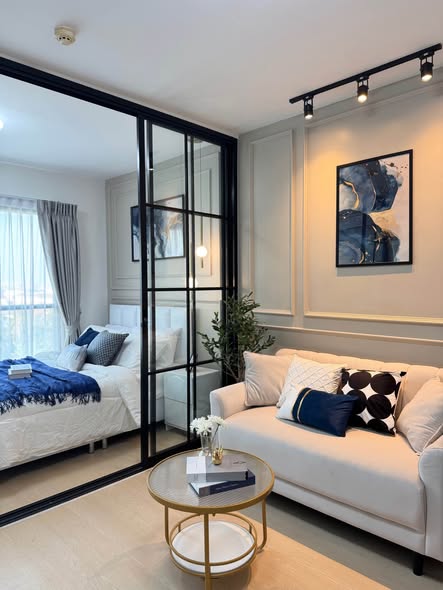 living room and bedroom and room interior of Be You Chokchai 4 Condo