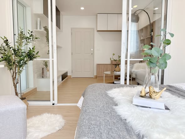 bedroom and living room and room interior of D condo ramindra