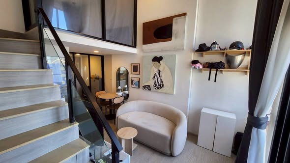 living room and bedroom of Origin Plug&Play Ramkhamhaeng Triple Station