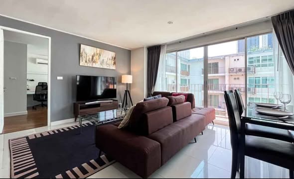 living room and bedroom of The Clover